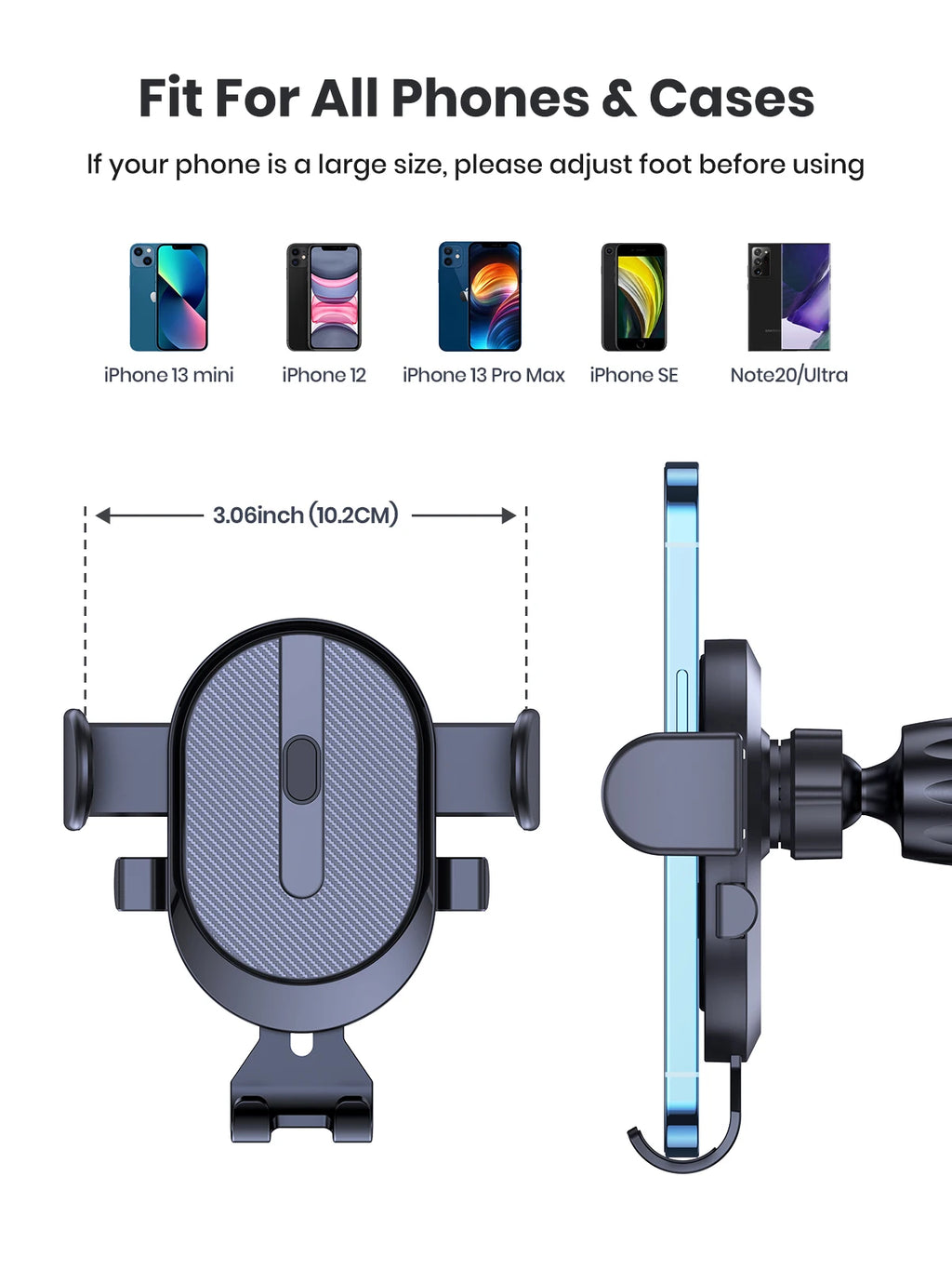 Car Phone Holder Mount, TOPK 2023 Upgrade Auto Locking Universal Phone Holder with Hook Clip for Car Air Vent for iPhone Samsung